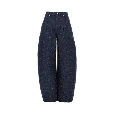 Jacquemus Ovalo High-rise Barrel-leg Jeans In Blue