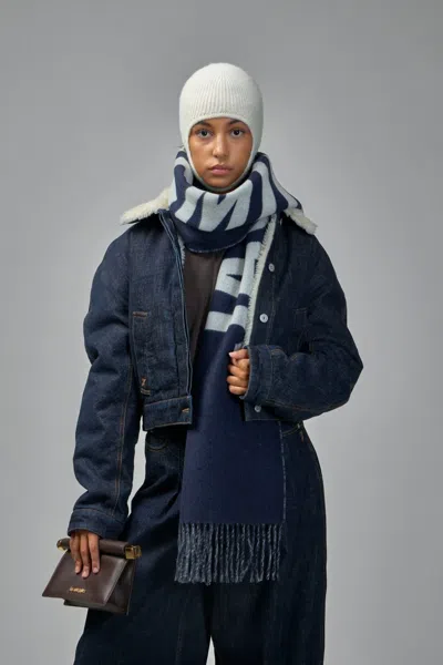 Jacquemus Ovalo De-nîmes Denim Jacket In Blue