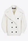 Jacquemus Ovalo Double-breasted Short Coat In White