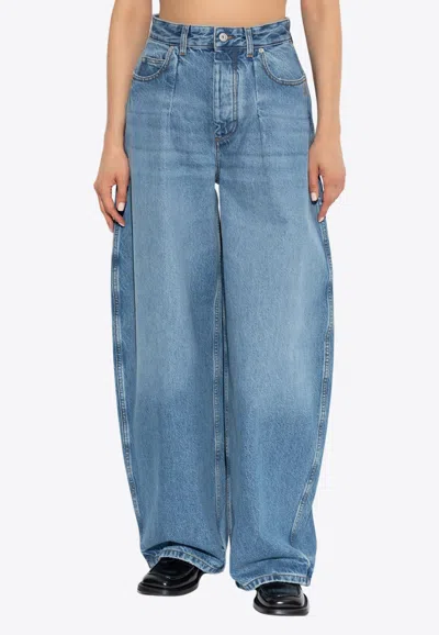 Jacquemus Ovalo High-rise Jeans In Blue