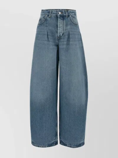 Jacquemus Ovalo High-rise Wide-leg Trousers In Blue