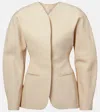 Jacquemus Womens Beige Ovalo Single-breasted Woven Jacket In Beige