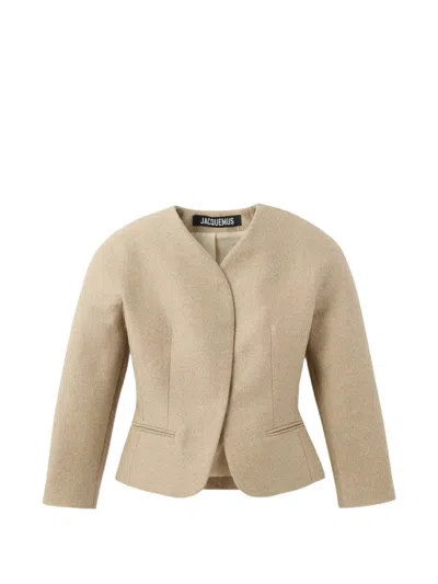 Jacquemus The Mini Ovalo Jacket In Neutral