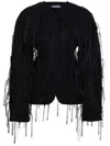 Jacquemus Stylish Black Women's Jacket With Unique Applications In Black