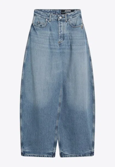 JACQUEMUS OVALO JEANS WITH CURVED CUT