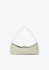 Jacquemus Ovalo Leather Clutch Bag In Yellow