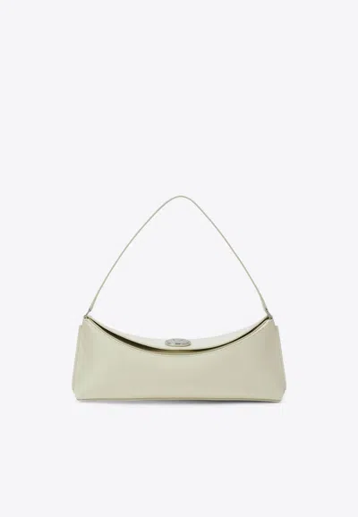 Jacquemus Ovalo Leather Clutch Bag In Yellow