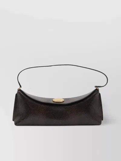 JACQUEMUS OVALO LEATHER SHOULDER BAG