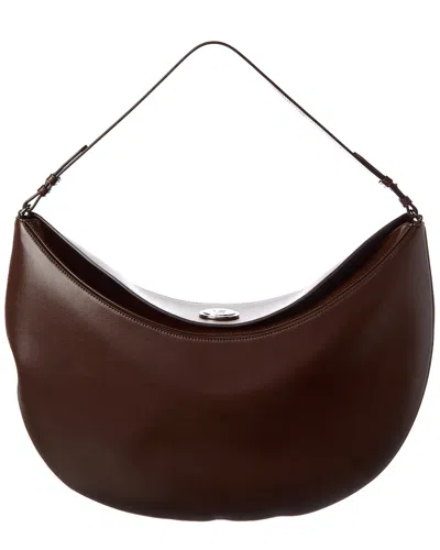 Jacquemus Ovalo Leather Shoulder Bag In Brown