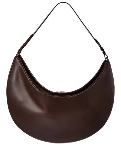 Jacquemus Ovalo Leather Shoulder Bag In Brown