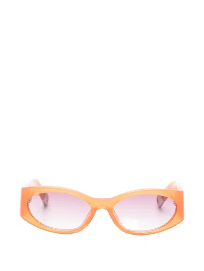 Jacquemus Ovalo Oval-frame Sunglasses In Orange
