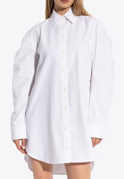 Jacquemus Ovalo Oversized Mini Dress In White