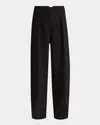 Jacquemus Ovalo Pleated Wide-leg Pants In Black