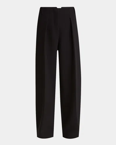 Jacquemus Ovalo Pleated Wide-leg Pants In Black
