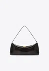 Jacquemus Ovalo Python-embossed Leather Shoulder Bag In Brown