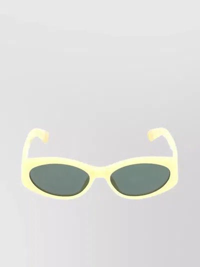 Jacquemus Ovalo Round Frame Tinted Lenses Sunglasses In Yellow