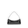 Jacquemus Curved Gold Handle Shoulder Bag In Black