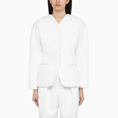 Jacquemus Ovalo Single-breasted White Jacket