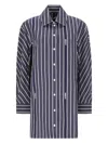 Jacquemus Striped Long Sleeve Shirt Dress In Blue