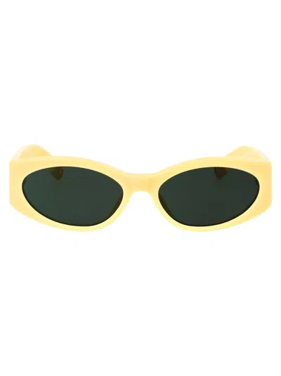 Jacquemus Ovalo Sunglasses In 04 Yellow/ Yellow Gold/ Green