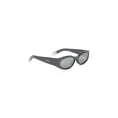 Jacquemus Oval-shaped Grey Acetate Sunglasses In Gray