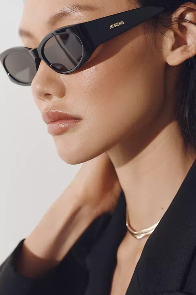 Jacquemus Ovalo Sunglasses In Black