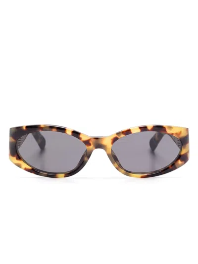 Jacquemus Ovalo - T-shell / Matt Black Sunglasses In Multi