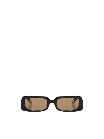 Jacquemus Ovalo Sunglasses In Acetate In Azzuro Black