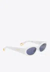 Jacquemus Les Lunettes Ovalo Sunglasses In White