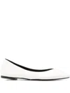 Jacquemus Ovalo Two-tone Ballet Flats In Black