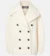 Jacquemus Double-breasted Virgin Wool Coat With Wide Lapel In White