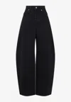 Jacquemus High-waisted Wide-leg Jeans In Solid Black Denim In Black