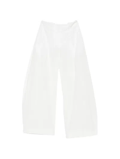 Jacquemus Ovalo Wide-leg Trousers In White