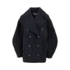 Jacquemus Double-breasted Coat Featuring Notched Lapels In Black