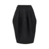 Jacquemus Solid Color Midi Skirt In Black