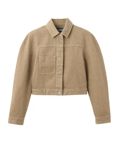 Jacquemus Ovalo Work Jacket In Brown