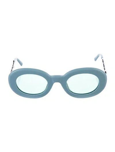 Pre-owned Jacquemus Oversize Tinted Sunglasses In Blue/green