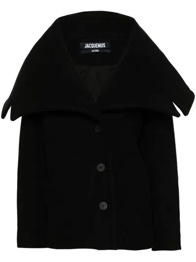 Jacquemus Oversized Black Virgin Wool Coat