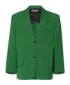 Jacquemus Titolo Striped Jacquard Single-breasted Oversized Blazer Jacket In Green
