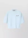 Jacquemus Le T-shirt Corto Logo-embroidered Cotton T-shirt In Blue