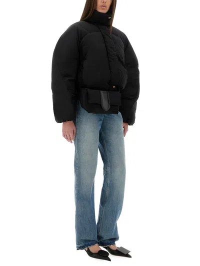 Jacquemus Oversized Cropped Puffer Puffer Jacket In Black