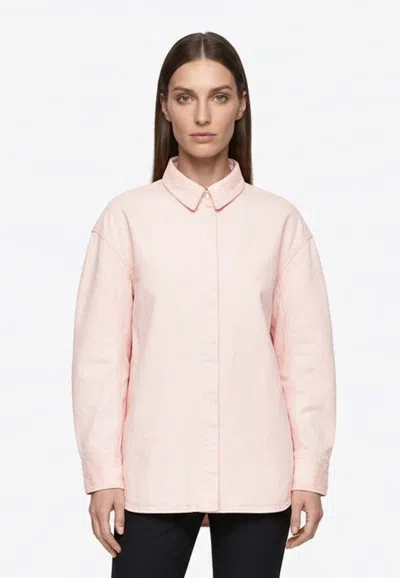 Jacquemus Oversized Denim Shirt In Pink