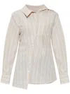 Jacquemus Pablo Striped Asymmetric Spread Collar Shirt