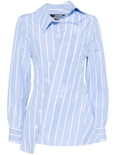 Jacquemus Tailored Striped Shirt With Design And Signature Detailing In Multi