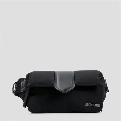 Jacquemus Padded Rectangular Crossbody Bag With Adjustable Strap In Black