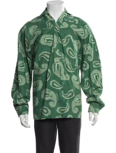 Pre-owned Jacquemus Paisley Print Long Sleeve Dress Shirt In Green