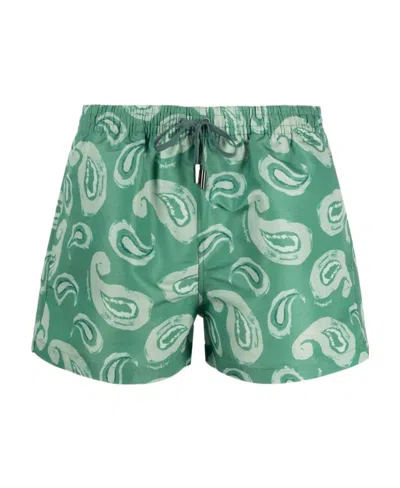 Jacquemus Paisley Print Swim Shorts In Green