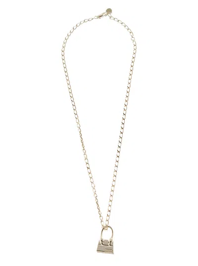 Jacquemus Pale Gold Logo Pendant Necklace