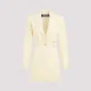 Jacquemus Bari Belted Cutout Single-breasted Mini Blazer Dress In Yellow & Orange