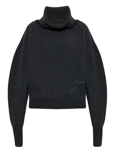 JACQUEMUS PALLONE TURTLENECK EMBROIDERED SWEATER